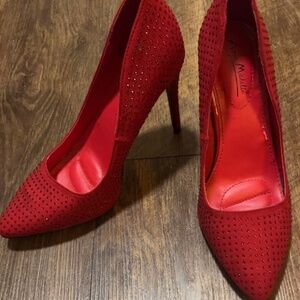Womens red embellished heels